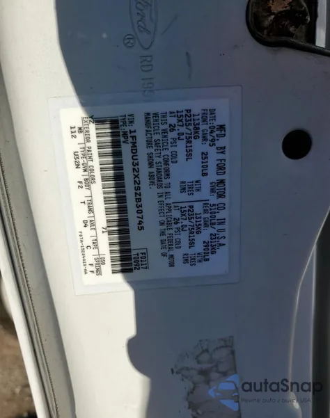 1995 Ford Explorer из США, поврежденный, VIN 1FMDU32X2SZB30745